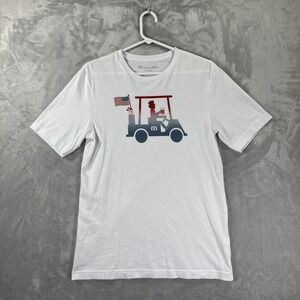 Travis Mathew T-Shirt mens Small Graphic Golf Cart USA July 4th 100% Pima Cotton